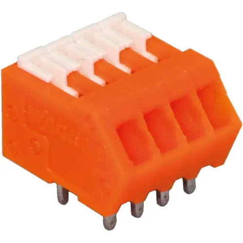Leiterplattenklemme, 8-polig, RM 2.5 mm, 0,08-0,5 mm², 6 A, Käfigklemme, orange, 218-108/000-012 Bestseller