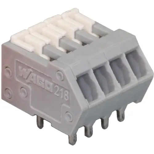 Schneller Versand Leiterplattenklemme, 8-polig, RM 2.54 mm, 0,08-0,5 mm², 6 A, Käfigklemme, grau, 218-508