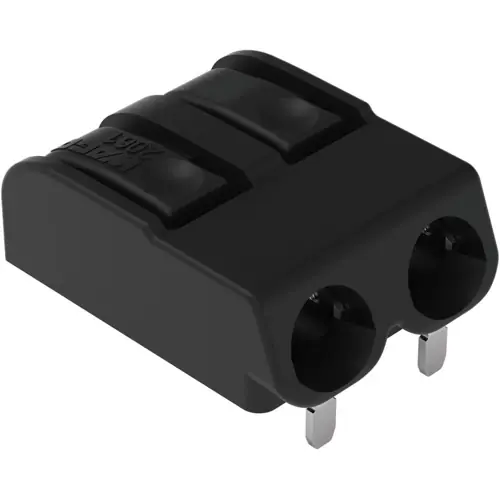 Neue Ware Leiterplattenklemme, 2-polig, RM 6 mm, 0,5-1,5 mm², 17.5 A, Push-in Käfigklemme, schwarz, 2061-1622/998-404