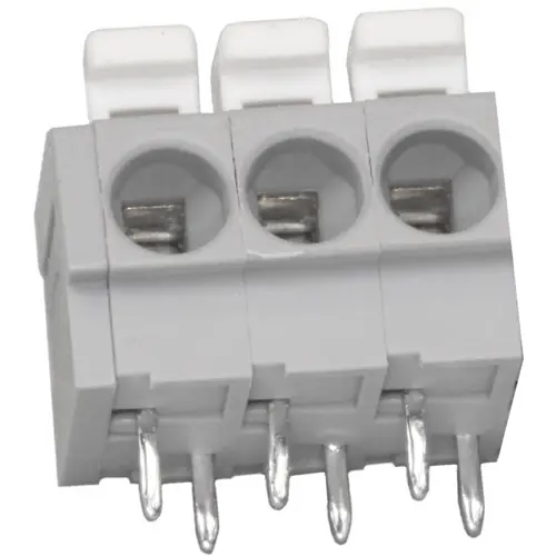 Leiterplattenklemme, 3-polig, RM 5 mm, 0,25-2,5 mm², 24 A, Push-in Käfigklemme, grau, 804-103 Markenprodukt