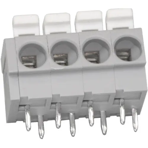 Leiterplattenklemme, 4-polig, RM 5 mm, 0,25-2,5 mm², 24 A, Push-in Käfigklemme, grau, 804-104 Ausverkauf