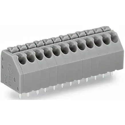 Leiterplattenklemme, 10-polig, RM 3.5 mm, 0,2-1,5 mm², 8 A, Push-in Käfigklemme, grau, 250-110 Kracherpreis