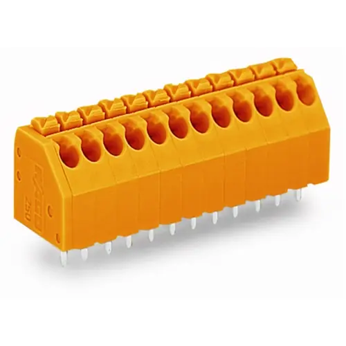 Leiterplattenklemme, 10-polig, RM 3.5 mm, 0,2-1,5 mm², 8 A, Push-in Käfigklemme, orange, 250-110/000-012 Jetzt Bestellen