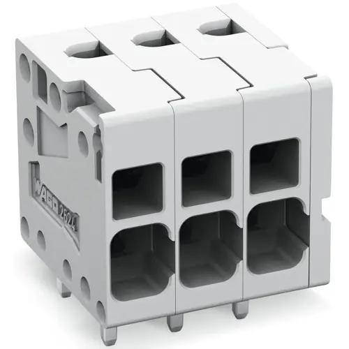 Leiterplattenklemme, 5-polig, RM 5 mm, 0,2-6,0 mm², 41 A, Push-in Käfigklemme, grau, 2624-1105 Finale Aktion