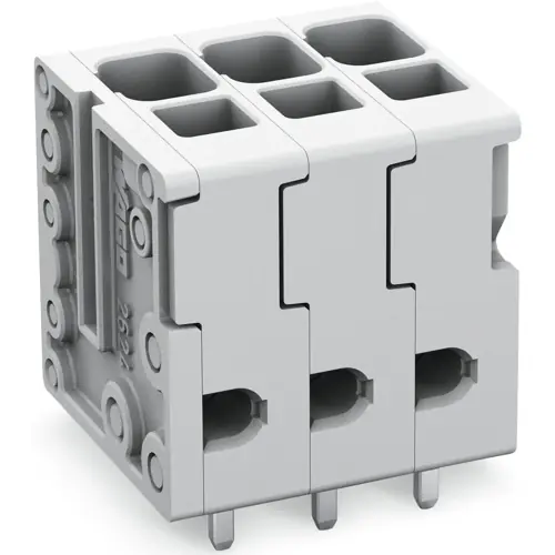 Leiterplattenklemme, 3-polig, RM 5 mm, 0,2-6,0 mm², 41 A, Push-in Käfigklemme, grau, 2624-3103 Markenprodukt