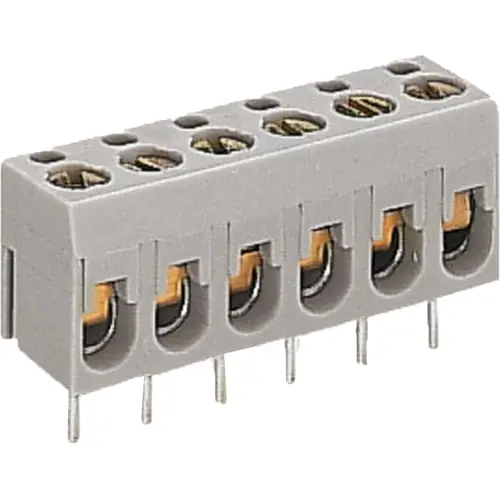 Direktkauf Leiterplattenklemme, 6-polig, RM 5 mm, 0,5-2,5 mm², 16 A, Schraubanschluss, grau, 237-136