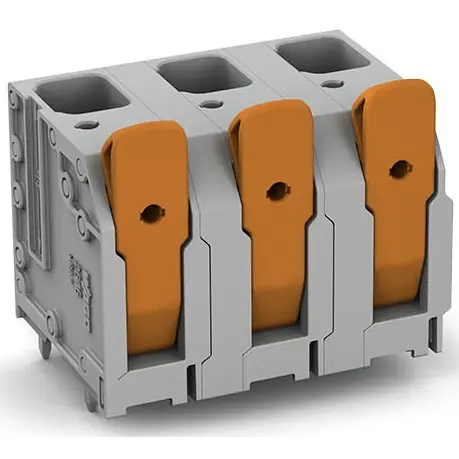 Heißes Angebot Leiterplattenklemme, 3-polig, RM 15 mm, 0,75-16 mm², 76 A, Push-in Käfigklemme, grau, 2616-3353