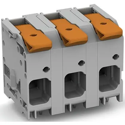 Preis Gesenkt Leiterplattenklemme, 3-polig, RM 15 mm, 16 mm², 76 A, Push-in Käfigklemme, grau, 2616-1353