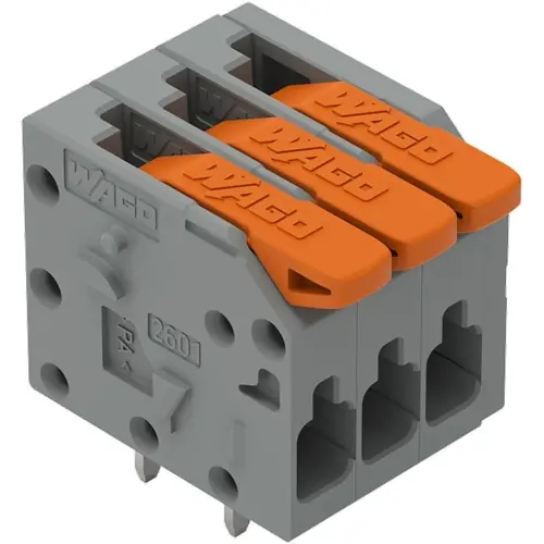 Leiterplattenklemme, 3-polig, RM 3.5 mm, 1,5 mm², 17.5 A, Push-in Käfigklemme, grau, 2601-1103 Jetzt Kaufen