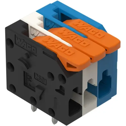 Bestseller Leiterplattenklemme, 3-polig, RM 3.5 mm, 1,5 mm², 10 A, Push-in Käfigklemme, mehrfarbig, 2601-1103/987-100