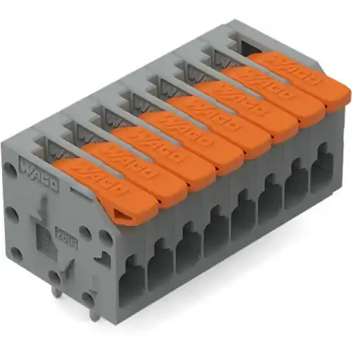 Schneller Versand Leiterplattenklemme, 8-polig, RM 3.5 mm, 1,5 mm², 10 A, Push-in Käfigklemme, grau, 2601-1108