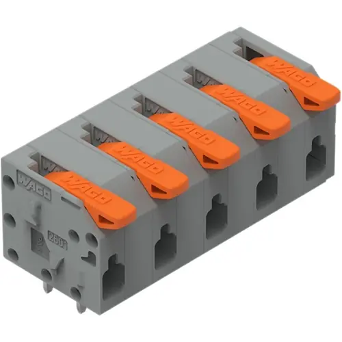 Direkt Vom Hersteller Leiterplattenklemme, 5-polig, RM 7.5 mm, 1,5 mm², 17.5 A, Push-in Käfigklemme, grau, 2601-1305