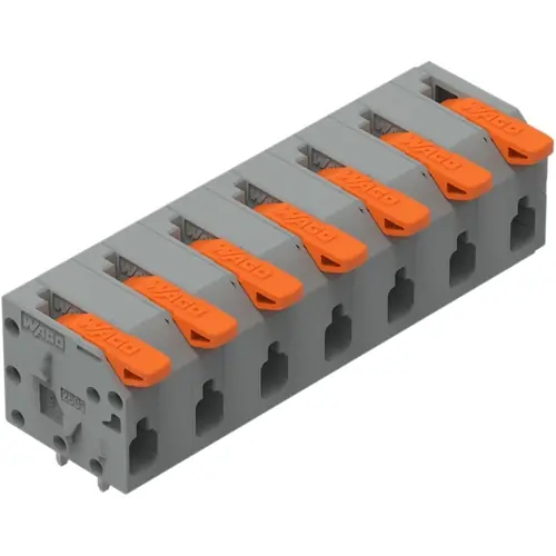 Leiterplattenklemme, 7-polig, RM 7.5 mm, 1,5 mm², 17.5 A, Push-in Käfigklemme, grau, 2601-1307 Billig