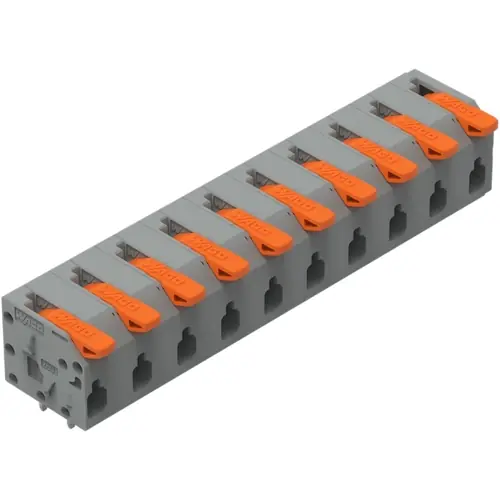 Leiterplattenklemme, 10-polig, RM 7.5 mm, 1,5 mm², 17.5 A, Push-in Käfigklemme, grau, 2601-1310 Mega-Angebot