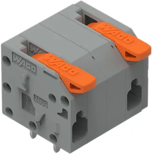 Preisknaller Leiterplattenklemme, 2-polig, RM 11.5 mm, 1,5 mm², 17.5 A, Push-in Käfigklemme, grau, 2601-1502