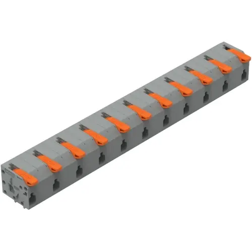 Begrenztes Angebot Leiterplattenklemme, 11-polig, RM 11.5 mm, 1,5 mm², 17.5 A, Push-in Käfigklemme, grau, 2601-1511