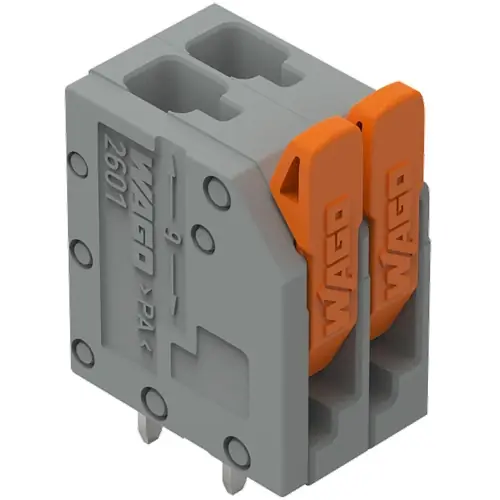 Leiterplattenklemme, 2-polig, RM 3.5 mm, 1,5 mm², 17.5 A, Push-in Käfigklemme, grau, 2601-3102 Schnäppchen