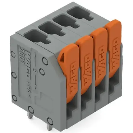 Direktkauf Leiterplattenklemme, 4-polig, RM 3.5 mm, 1,5 mm², 17.5 A, Push-in Käfigklemme, grau, 2601-3104