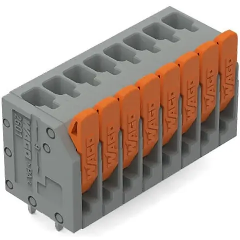 Kostenloser Versand Leiterplattenklemme, 8-polig, RM 3.5 mm, 1,5 mm², 17.5 A, Push-in Käfigklemme, grau, 2601-3108