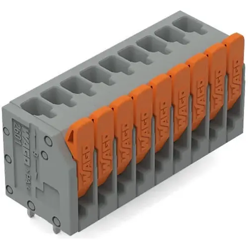 Bestpreis Leiterplattenklemme, 9-polig, RM 3.5 mm, 1,5 mm², 17.5 A, Push-in Käfigklemme, grau, 2601-3109