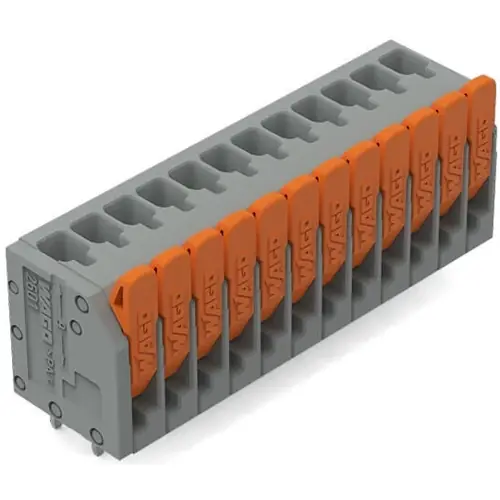 Top-Angebot Leiterplattenklemme, 12-polig, RM 3.5 mm, 1,5 mm², 17.5 A, Push-in Käfigklemme, grau, 2601-3112