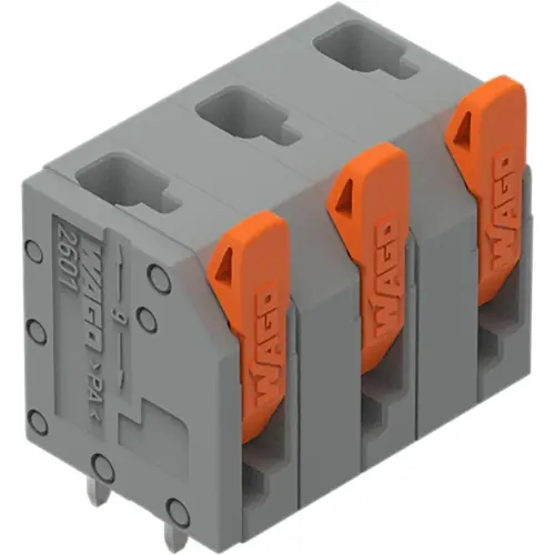 Nur Für Kurze Zeit Leiterplattenklemme, 3-polig, RM 7.5 mm, 1,5 mm², 17.5 A, Push-in Käfigklemme, grau, 2601-3303