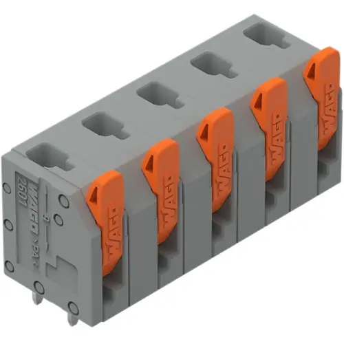 Leiterplattenklemme, 5-polig, RM 7.5 mm, 1,5 mm², 17.5 A, Push-in Käfigklemme, grau, 2601-3305 Jetzt Bestellen