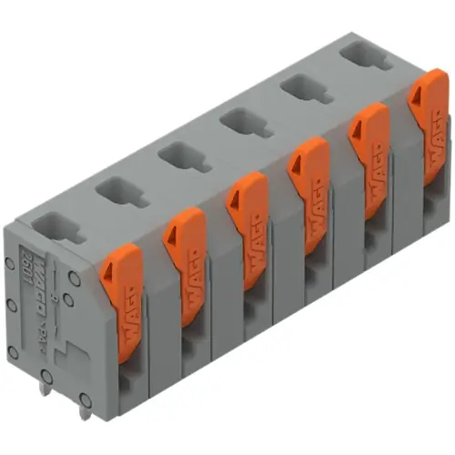 Leiterplattenklemme, 6-polig, RM 7.5 mm, 1,5 mm², 17.5 A, Push-in Käfigklemme, grau, 2601-3306 Sonderangebot