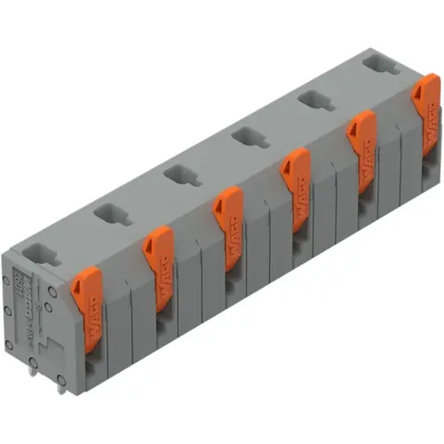 Leiterplattenklemme, 6-polig, RM 11.5 mm, 1,5 mm², 17.5 A, Push-in Käfigklemme, grau, 2601-3506 Letzte Chance