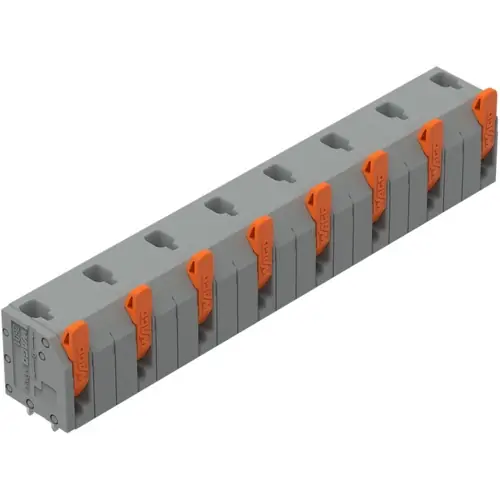 Leiterplattenklemme, 8-polig, RM 11.5 mm, 1,5 mm², 15 A, Push-in Käfigklemme, grau, 2601-3508 Preisknaller