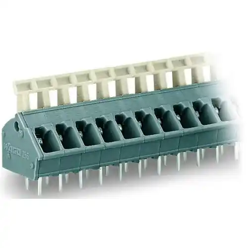 Kostenloser Rückversand Leiterplattenklemme, 2-polig, RM 5 mm, 0,08-2,5 mm², 24 A, Käfigklemme, grau, 256-402