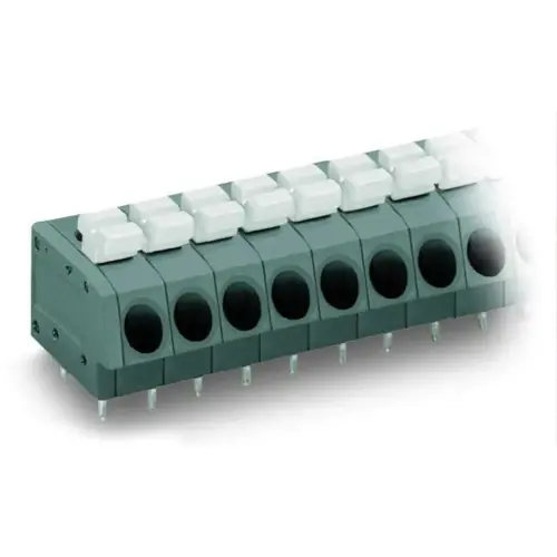 Markenware Leiterplattenklemme, 12-polig, RM 5 mm, 0,25-2,5 mm², 24 A, Push-in Käfigklemme, grau, 804-112