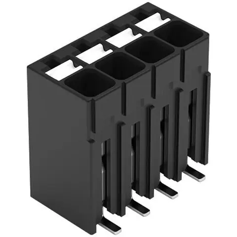 Rabatt Leiterplattenklemme, 4-polig, RM 3.5 mm, 0,14-1,5 mm², 17.5 A, Push-in Käfigklemme, schwarz, 2086-1104/700-000/997-605