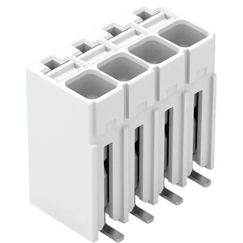 Mega-Angebot Leiterplattenklemme, 4-polig, RM 3.5 mm, 0,14-1,5 mm², 17.5 A, Push-in Käfigklemme, weiß, 2086-1104/700-650/997-605