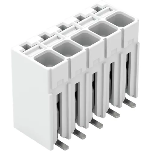 Leiterplattenklemme, 5-polig, RM 3.5 mm, 0,14-1,5 mm², 17.5 A, Push-in Käfigklemme, weiß, 2086-1105/700-650/997-605 Begrenztes Angebot