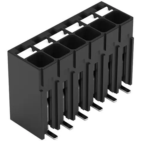 Angebot Leiterplattenklemme, 6-polig, RM 3.5 mm, 0,14-1,5 mm², 17.5 A, Push-in Käfigklemme, schwarz, 2086-1106/700-000/997-607