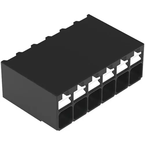 Highlight Leiterplattenklemme, 6-polig, RM 3.5 mm, 0,14-1,5 mm², 17.5 A, Push-in Käfigklemme, schwarz, 2086-1206/700-000/997-607