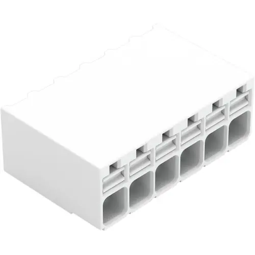 Neu Im Sortiment Leiterplattenklemme, 6-polig, RM 3.5 mm, 0,14-1,5 mm², 17.5 A, Push-in Käfigklemme, weiß, 2086-1206/700-650/997-607