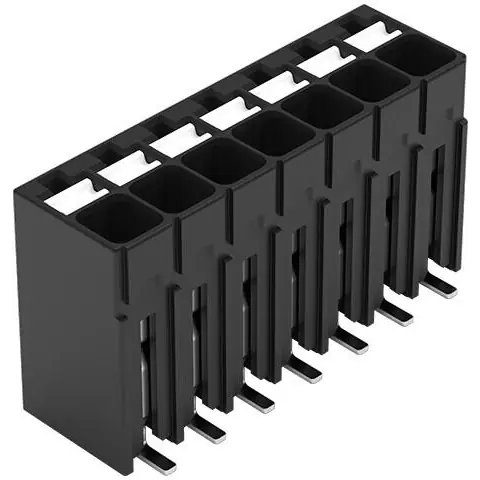 Leiterplattenklemme, 7-polig, RM 3.5 mm, 0,14-1,5 mm², 17.5 A, Push-in Käfigklemme, schwarz, 2086-1107/700-000/997-607 Kostenfreie Lieferung