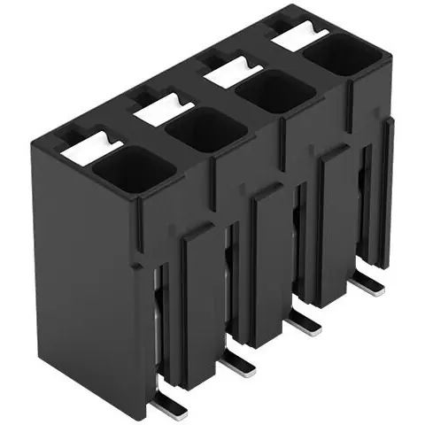 Neue Kollektion Leiterplattenklemme, 4-polig, RM 5 mm, 0,14-1,5 mm², 17.5 A, Push-in Käfigklemme, schwarz, 2086-3104/700-000/997-605