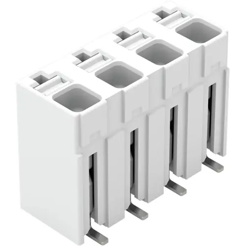 Leiterplattenklemme, 4-polig, RM 5 mm, 0,14-1,5 mm², 17.5 A, Push-in Käfigklemme, weiß, 2086-3104/700-650/997-605 Preis Gesenkt