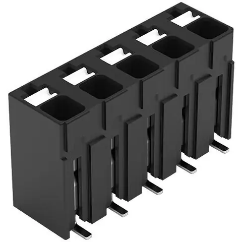 Leiterplattenklemme, 5-polig, RM 5 mm, 0,14-1,5 mm², 17.5 A, Push-in Käfigklemme, schwarz, 2086-3105/700-000/997-607 Bestseller