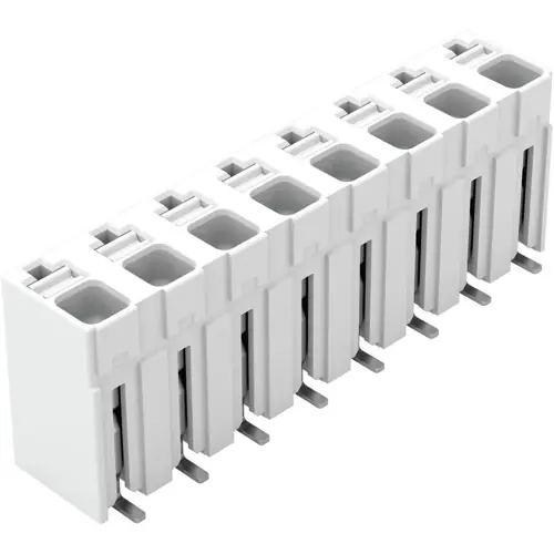 Kracherpreis Leiterplattenklemme, 8-polig, RM 5 mm, 0,14-1,5 mm², 17.5 A, Push-in Käfigklemme, weiß, 2086-3108/700-650/997-607