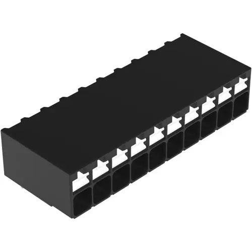 Wochenendangebot Leiterplattenklemme, 10-polig, RM 3.5 mm, 0,14-1,5 mm², 17.5 A, Push-in Käfigklemme, schwarz, 2086-1230