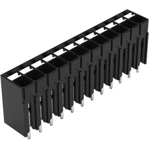 Leiterplattenklemme, 12-polig, RM 3.5 mm, 0,14-1,5 mm², 17.5 A, Push-in Käfigklemme, schwarz, 2086-1112/300-000 Markenware
