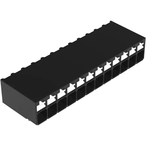 Leiterplattenklemme, 12-polig, RM 3.5 mm, 0,14-1,5 mm², 17.5 A, Push-in Käfigklemme, schwarz, 2086-1212/300-000 Neu Im Sortiment