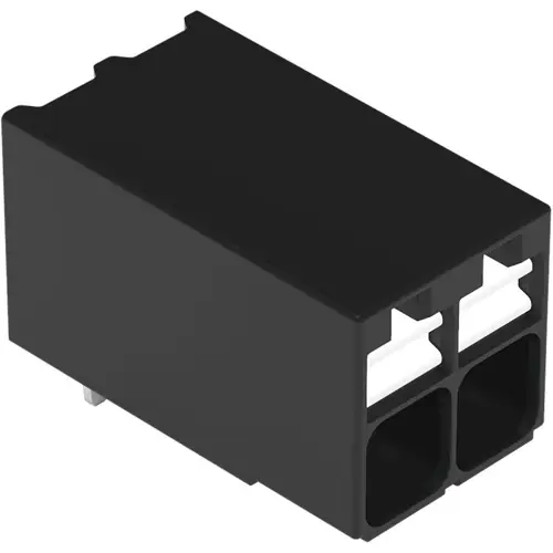 Geprüft Leiterplattenklemme, 2-polig, RM 3.5 mm, 0,14-1,5 mm², 17.5 A, Push-in Käfigklemme, schwarz, 2086-1222/300-000