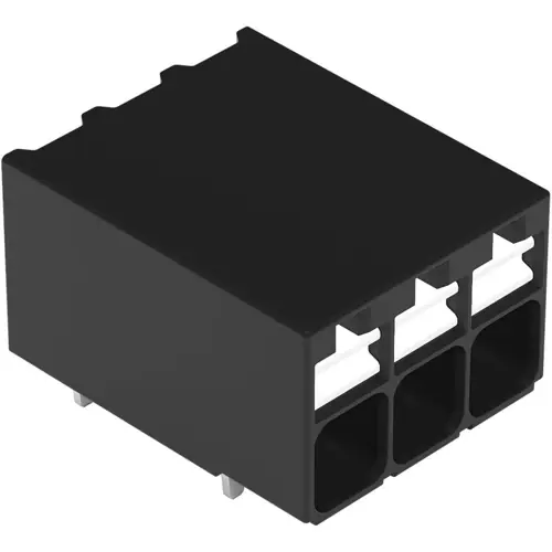 Leiterplattenklemme, 3-polig, RM 3.5 mm, 0,14-1,5 mm², 17.5 A, Push-in Käfigklemme, schwarz, 2086-1203/300-000 Sonderaktion