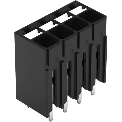 Expressversand Leiterplattenklemme, 4-polig, RM 3.5 mm, 0,14-1,5 mm², 17.5 A, Push-in Käfigklemme, schwarz, 2086-1104
