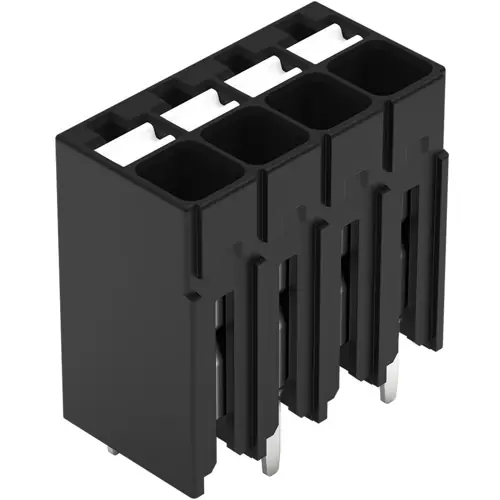 Preiswert Leiterplattenklemme, 4-polig, RM 3.5 mm, 0,14-1,5 mm², 17.5 A, Push-in Käfigklemme, schwarz, 2086-1124